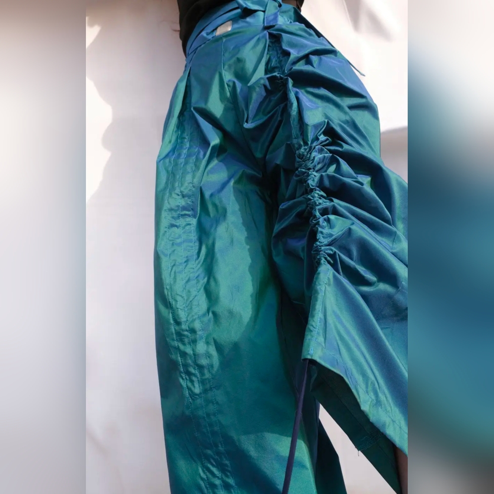 NWT ESQ Aqua Iridescent Oversized Pant